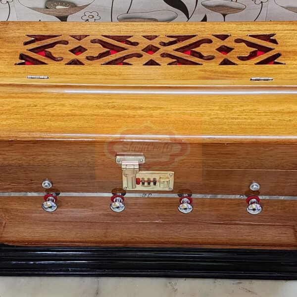 Shriji Mini Magic Harmonium 2.5 Octave, 4 Stopper (2 Main, 2 Drone), Bass-Male, 440Hz and 432Hz, Teak Color, with Bag