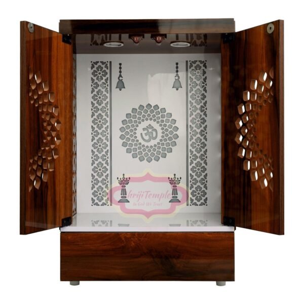 ShrijiTemples Wooden temple with LED Light for Home and Office Puja Mandir Wall Hanging & Table Top Mandir handcrafted MADE in INDIA