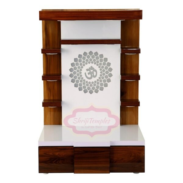 ShrijiTemples Wooden temple with LED Light for Home and Office Puja Mandir Wall Hanging & Table Top Mandir handcrafted MADE in INDIA