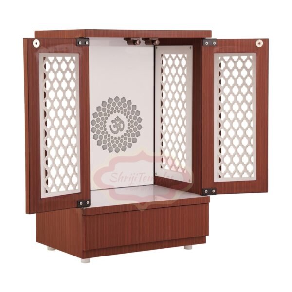 ShrijiTemples Wooden temple with LED Light for Home and Office Puja Mandir Wall Hanging & Table Top Mandir handcrafted MADE in INDIA