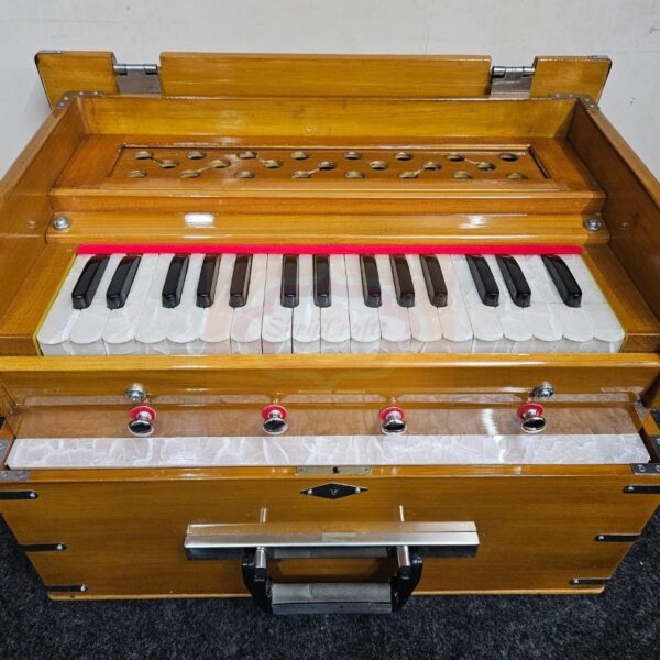 Shriji Professional Safri Harmonium Portable 2.5 Octave, 4 Stopper, Mini Kirtan Harmonium, Export Quality, Made in India