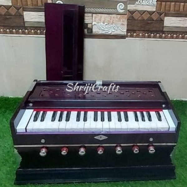 Shriji Harmonium 7 Stopper, Double Bellow, 39 Keys, 440Hz and 432Hz, Long Sustain, Yoga, Bhajan, Kirtan, with Cover