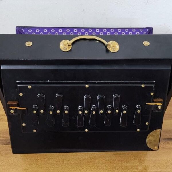 Shriji Premium Teak Wood Shruti Box Black C3-C4 440Hz and 432Hz Wooden Keys, 16x12x3 Inch, with Bag and Pedal Option