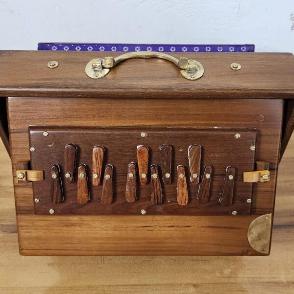 Shriji Premium Teak Wood Shruti Box C3-C4 440Hz & 432Hz, Wooden Keys, 13x9x3 Inch with Bag, Made in India