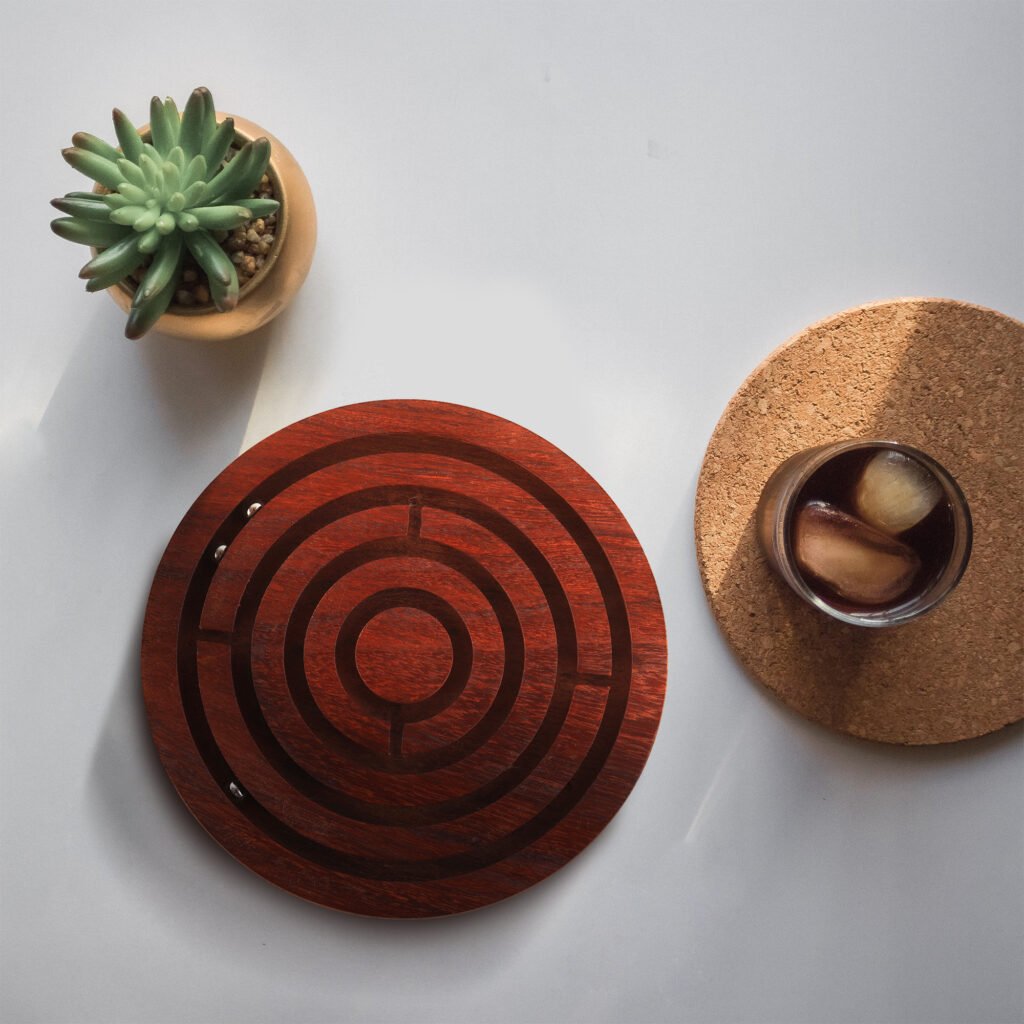 Wooden Labyrinth Ball in a Maze Puzzle Size 4 inch   MADE IN INDIA