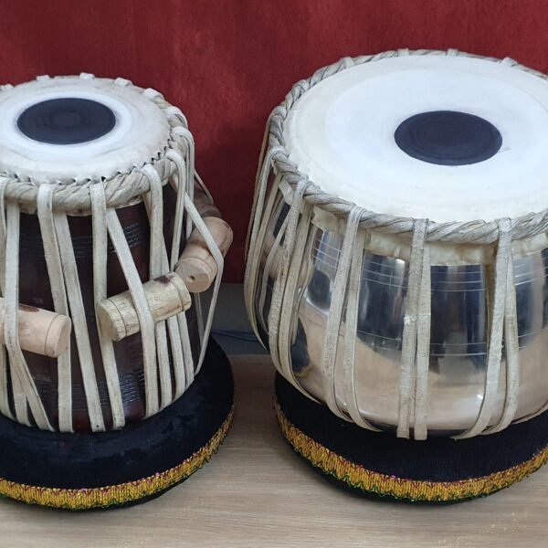 Shriji Professional Tabla Set with Stainless Steel Bayan Dayan, Percussion Instrument with Bag and Cushion