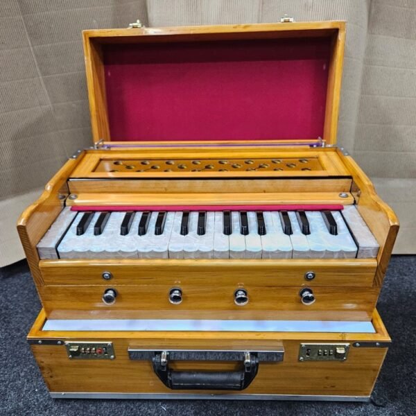 Shriji Mini Harmonium Portable 2.5 Octave, Bass-Male, 440Hz & 432Hz, 4 Stop (2 Main, 2 Drone), with Bag, Made in India