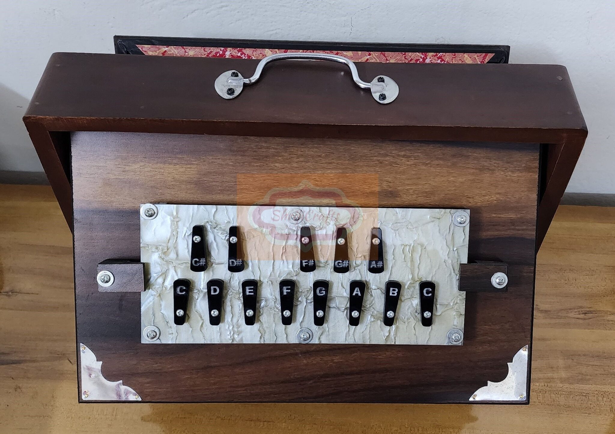 Handmade Indian Shruti Box Wood/Ply C3-C4 440Hz/432Hz 16x12x3 Sur Peti Instrument With/Without Pedal - Shriji image 1