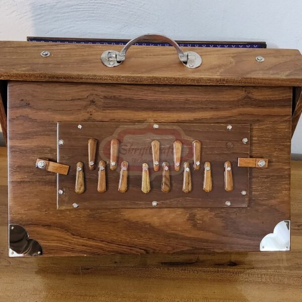 "Shriji Teak Wood Shruti Box C3-C4 440Hz & 432Hz, Wooden Keys, 15x10x3 Inch, with Bag, Pedal & Non-Pedal Options