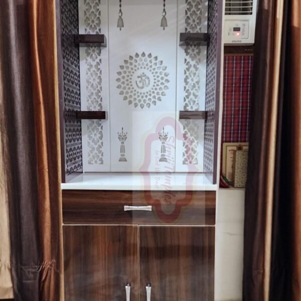 Shriji Temples Wooden Temple with LED Light for Home Office Wall Hanging & Tabletop Puja Mandir – Handcrafted in India