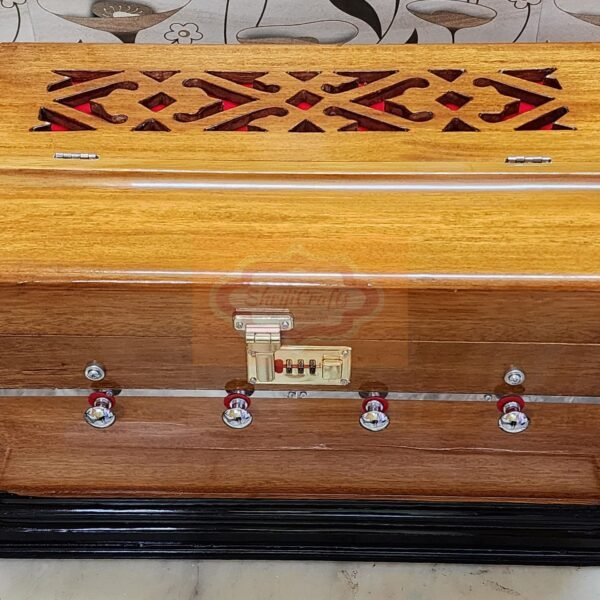 Shriji Mini Magic Harmonium 2.5 Octave, 4 Stopper (2 Main, 2 Drone), Bass-Male, 440Hz & 432Hz, Teak Color, with Bag