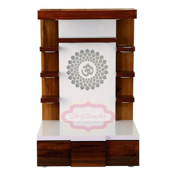 Shriji Temples Wooden Temple with LED Light for Home Office Wall Hanging & Tabletop Puja Mandir – Handcrafted in India