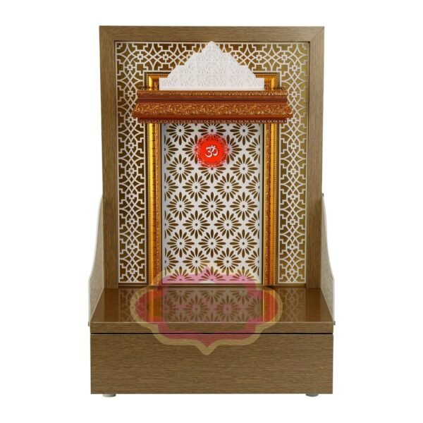 Shriji Temples Wooden Temple with LED Light for Home Office Wall Hanging & Tabletop Puja Mandir – Handcrafted in India