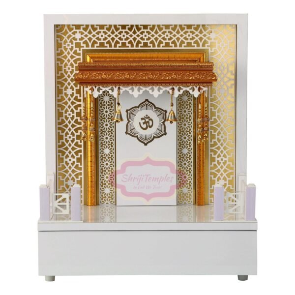 Shriji Temples Wooden Temple with LED Light for Home Office Wall Hanging & Tabletop Puja Mandir – Handcrafted in India