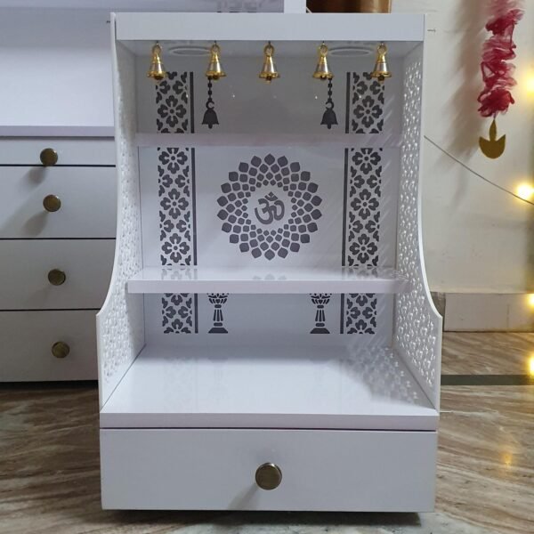 Shriji Temples Wooden Temple with LED Light for Home Office Wall Hanging & Tabletop Puja Mandir – Handcrafted in India